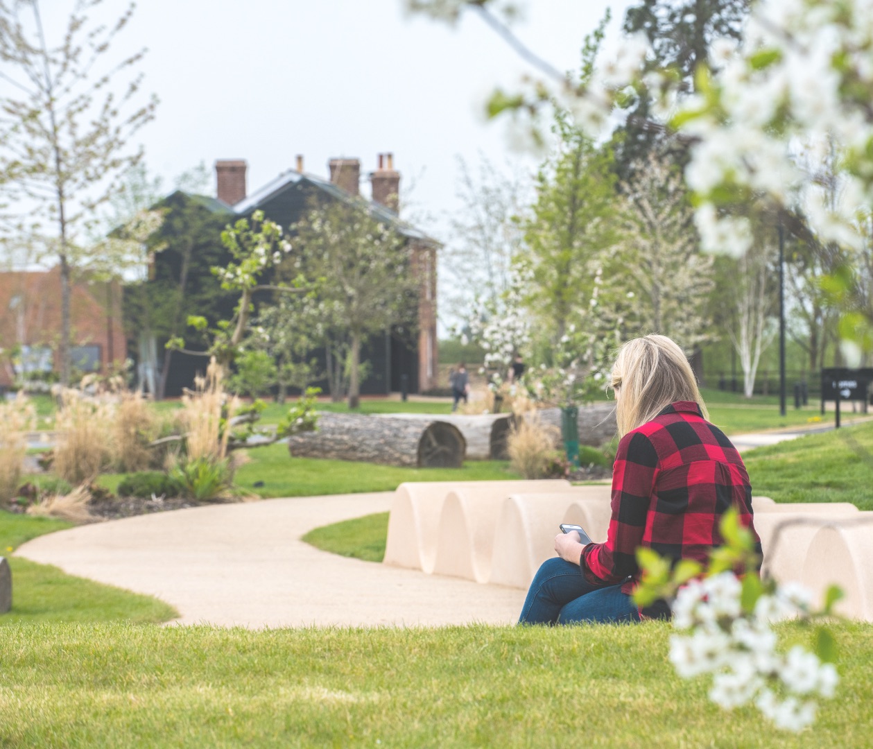 lady sitting in a park